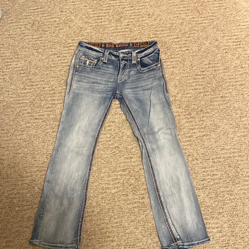 Mens Rock Revival jeans Eaton Slim Boot Size 33 x 32